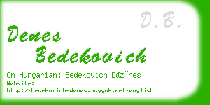 denes bedekovich business card